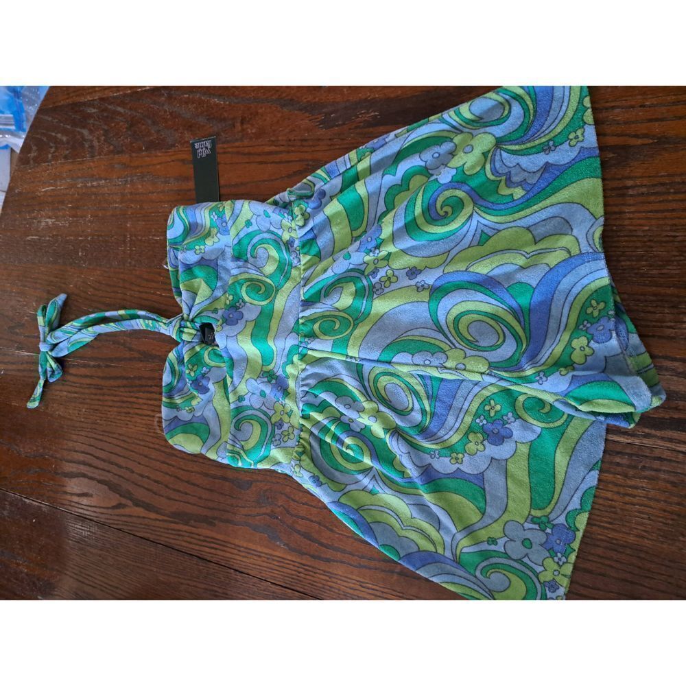 New Small Wild Fable Blue Green Halter Tie Romper One Piece Shorts Outfit NWT